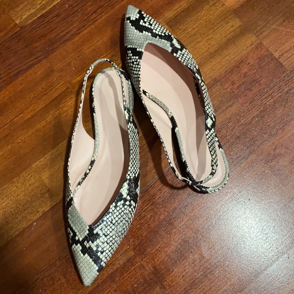 J Crew Pointed Snake Flats Slingbacks - Picture 3 of 6